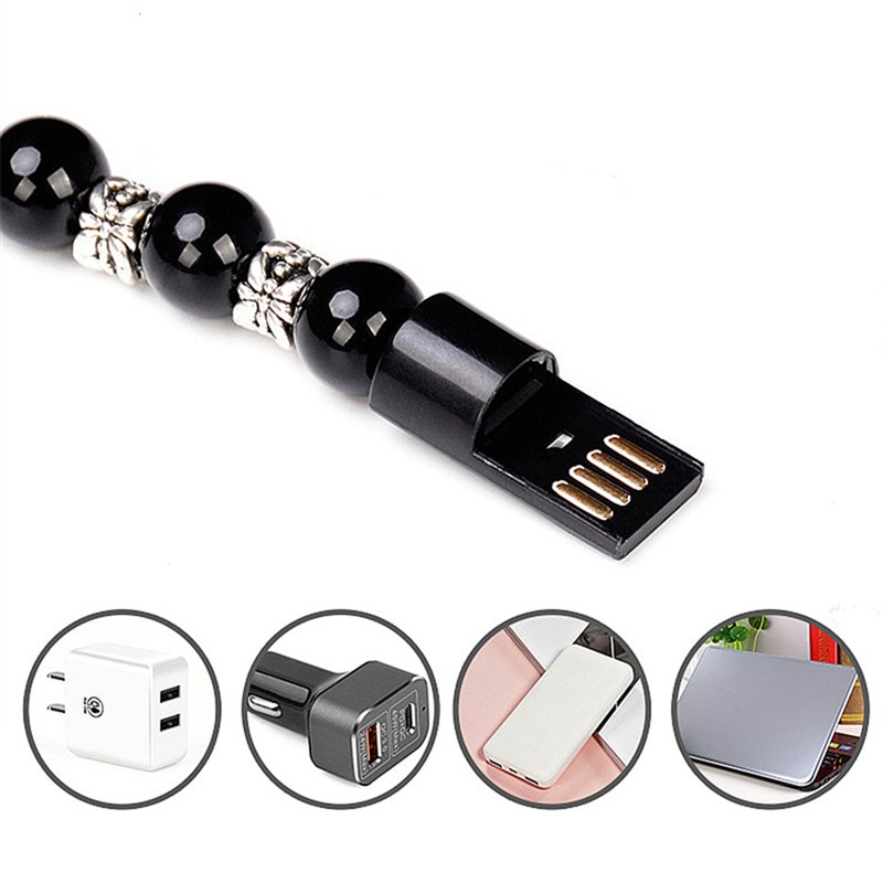 速发Bead Pure Color Bracelet USB Cable Universal Mobile Phon