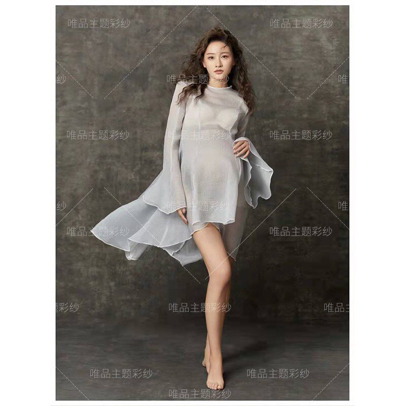 新款影楼a孕妇照服装写真拍照辣妈怀孕照艺术照孕妈咪摄影服饰纱