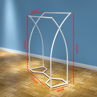 店展示架双排架中间杠架双货侧 热销中金色中岛架落地架 简约服装