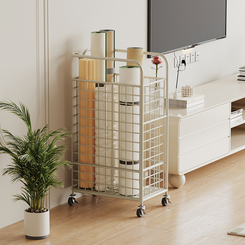 家用大号瑜伽垫收纳筐带轮泡沫轴健身运动器材收纳篮夹缝置物架,收纳整理,运动器材收纳用具,淘宝优惠券,粉丝福利购,淘宝优惠卷