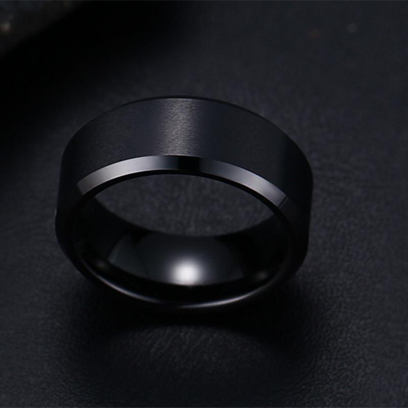 推荐2017 Fashion Charm Jewelry ring men stainless steel Blac