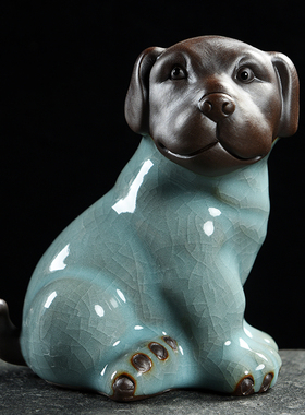 陶瓷十二生肖狗摆件客厅酒柜电视柜家居J装饰品招财狗旺财狗工艺