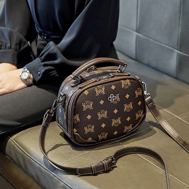 女士包包2025新款潮高级感时尚双拉链宽肩带小圆包手提单肩斜挎包,箱包皮具/热销女包/男包,通用款女包,淘宝优惠券,粉丝福利购,淘宝优惠卷