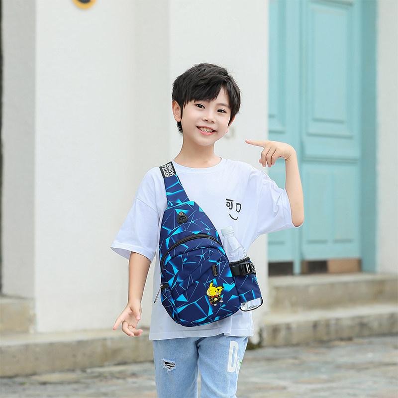 儿童胸包男童g韩版潮男孩斜挎包可爱卡通小包包时尚小孩户外小背