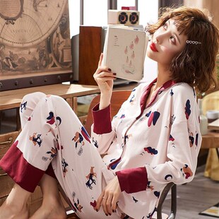 喂奶月份秋冬季 月子服3纯棉产后哺D乳睡衣女孕妇怀孕期春秋产妇衣