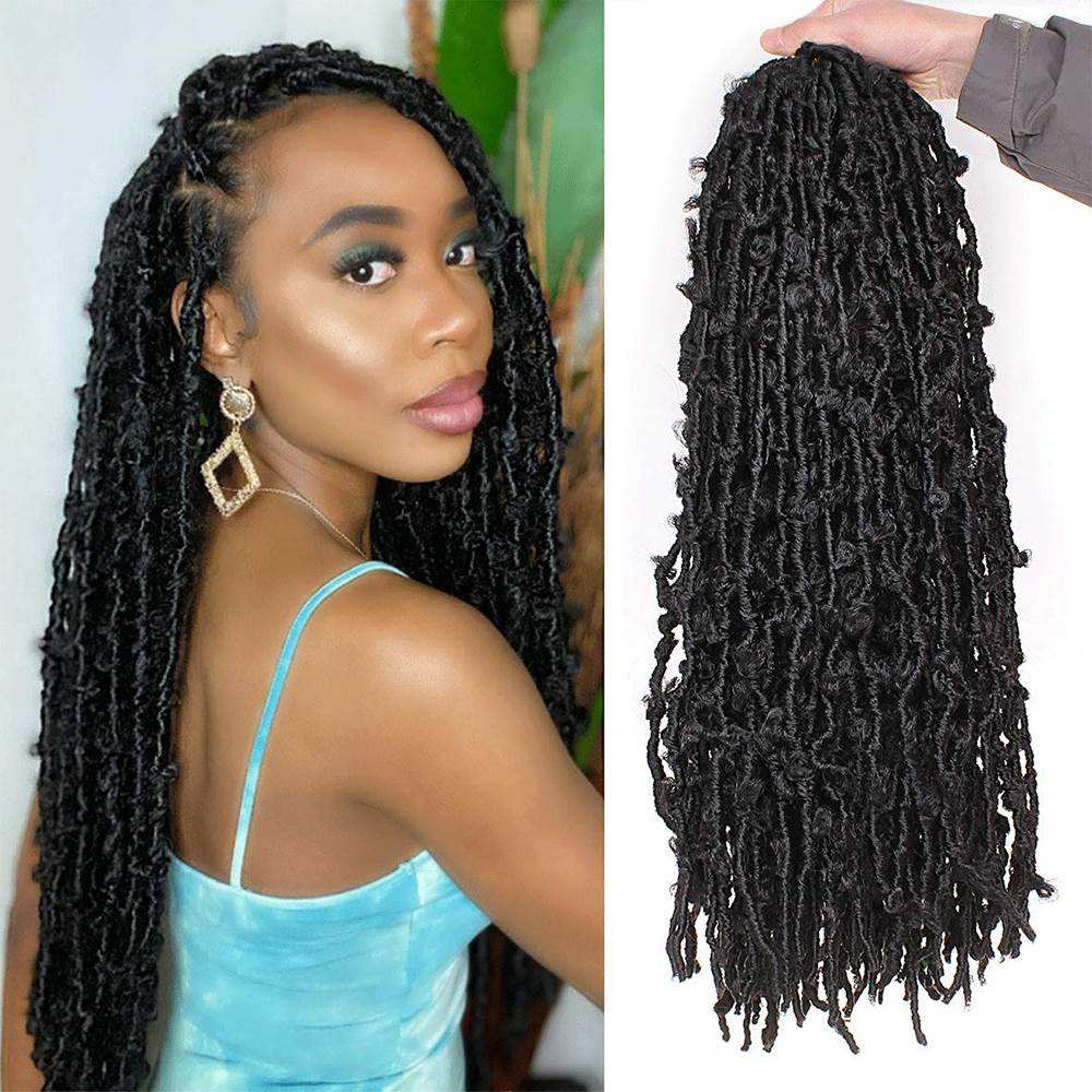 速发24 In Butterfly Locs Crochet Hair Braids AfroFaux Extens