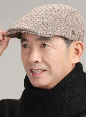 老人帽子春秋中老年人男式爸爸男帽老年人秋季老头男秋天男士帽子