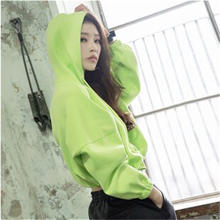 2024春秋g新款ins韩版宽松连帽下摆抽绳瑜伽运动短款卫衣上衣女潮