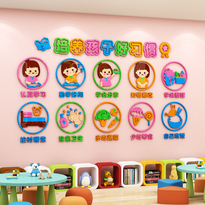幼儿园托b管班级墙贴成品教室环境布置走廊文化墙面装饰环创主题
