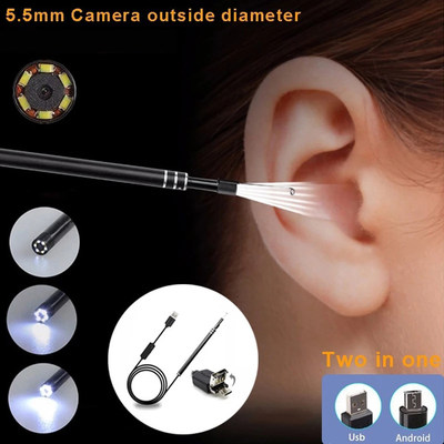 新品Ear Spoon 2in1 5.5mm Lens Camera Pen Ear Cleaning Endosc