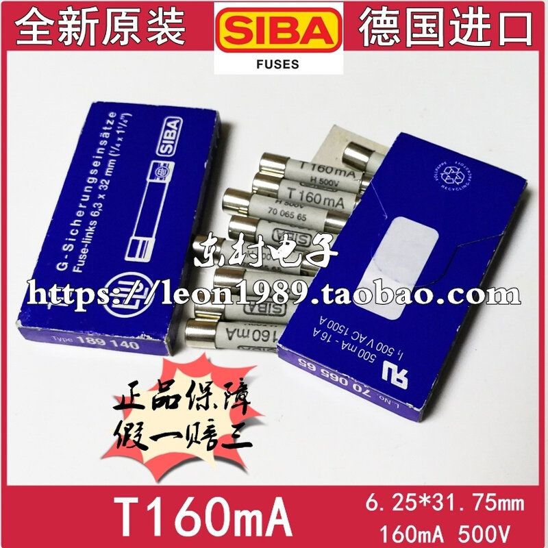 5-Pack 6x32mm Ceramic Fuses – 7006565/189020, H500V, 10A – For Industrial & Electronic Equipment Replacement
