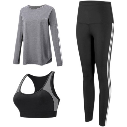 秋冬季瑜伽运动服套装女长袖款跑步运动健身服大码胖mm宽松200斤