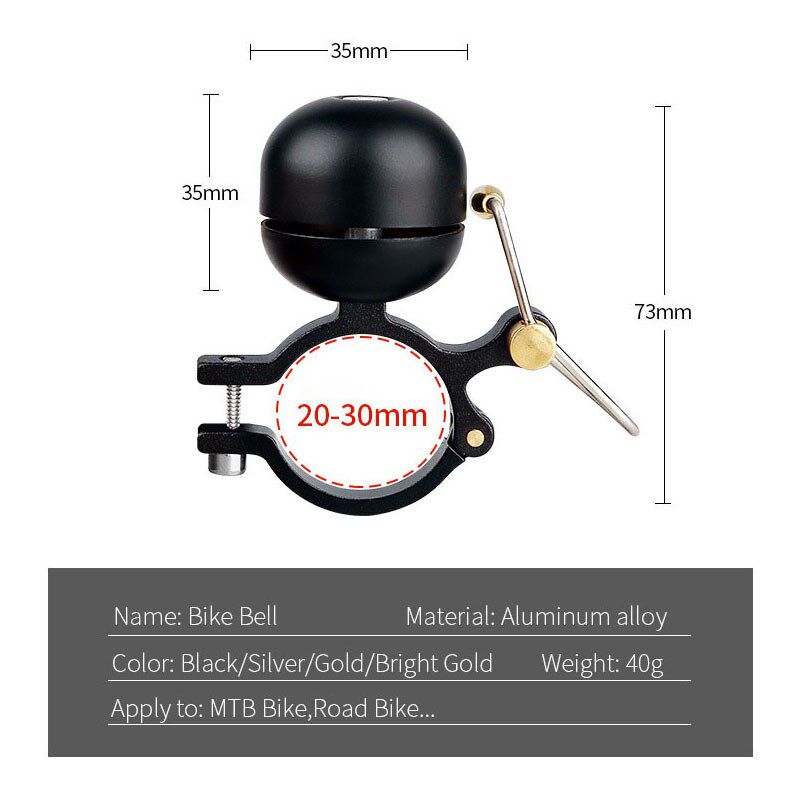 Retro Bicycle Bell Aluminum Alloy Bike Ringer MTB Road Bike