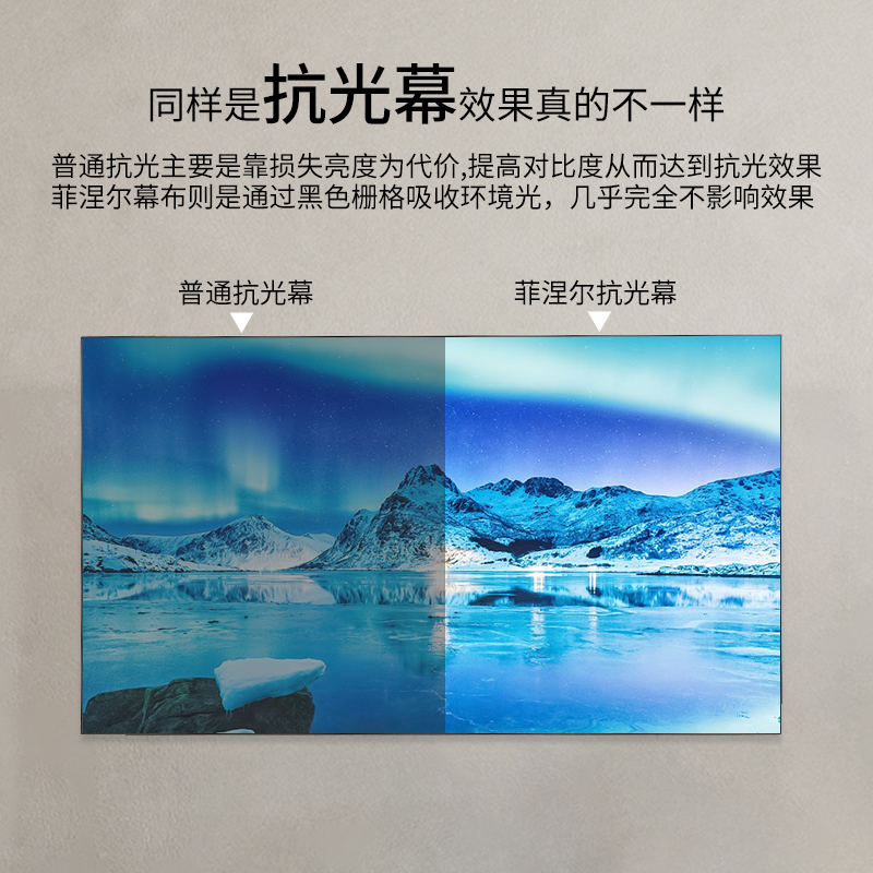 丽虹菲涅尔中长焦抗光硬屏家用投影幕布极米y坚果当贝100寸120寸