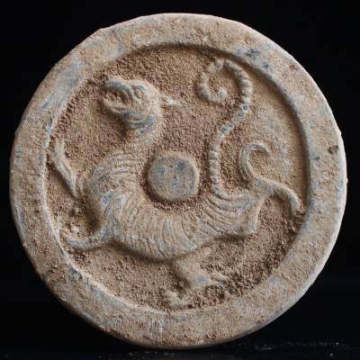 仿古瓦当摆件秦砖汉瓦陶器摆件拓印拓板瓦当复古收藏装饰品老物件