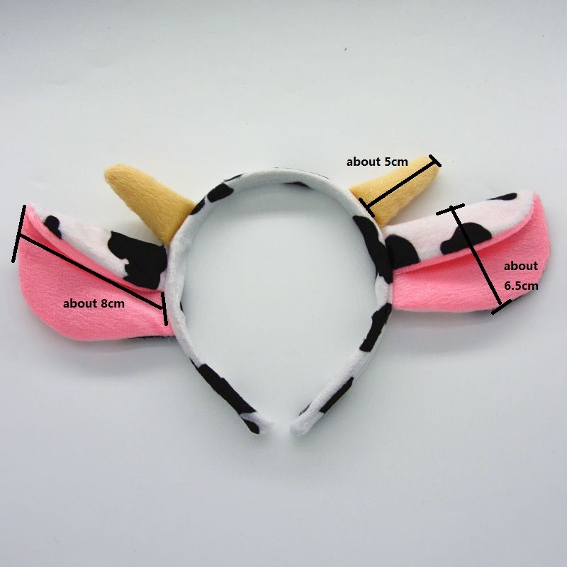 Child Cow Milk Horn Ear Headband Animal Cosplay Costume Hai