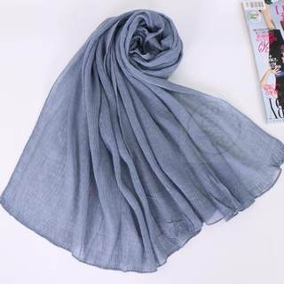 速发。Balinese gauze pleated solid color women's scarf in au