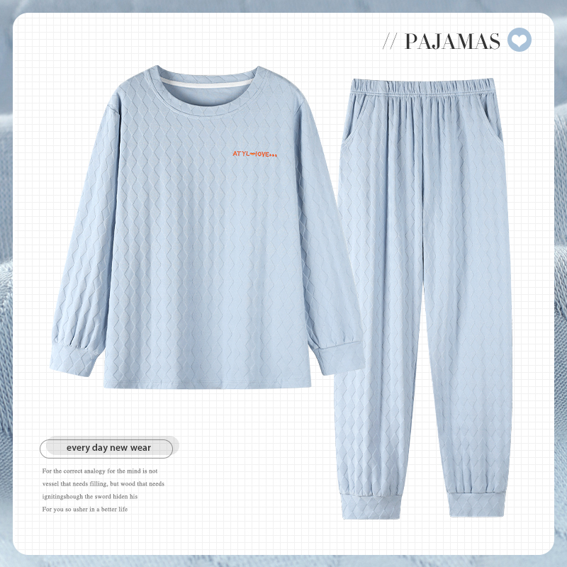 妈妈睡衣春秋季套头纯棉长袖薄款中老年人妇女家居服休闲大码套装