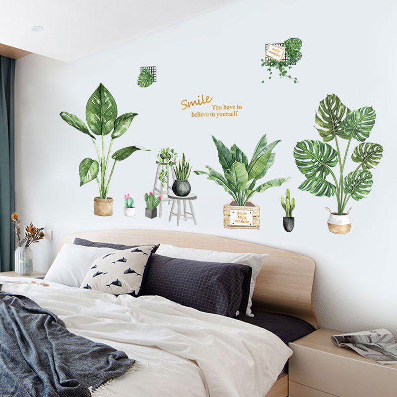 Green potted plant Wall er Home living room Fresh and cool d