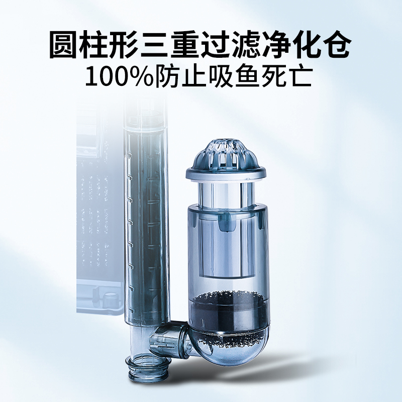 鱼缸过滤器小型鱼缸外置龟缸瀑A布式壁挂水泵三合一循环小鱼过滤