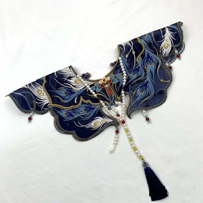 学士服云肩大学生新中式披风马面裙汉服披肩搭配饰刺绣假领子古风