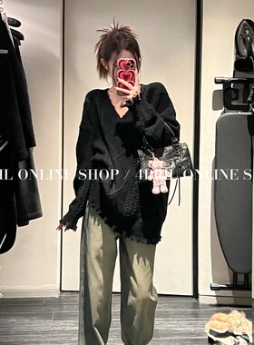 4PRIL 颜色版型都很爱!水洗复古蓝牛仔裤女冬季休闲阔腿裤长裤子