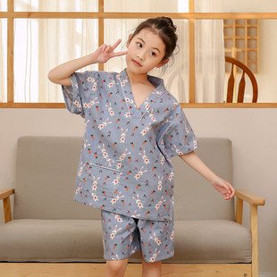 儿童汗蒸服女童纯棉宝宝浴服男童小孩卡通可爱大童小童洗浴桑拿服