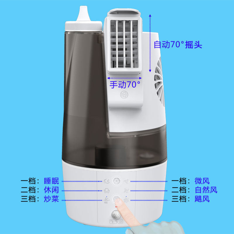 家用厨房降温冷风扇制冷机做饭凉快不热非移动空调挂脖腰凉霸