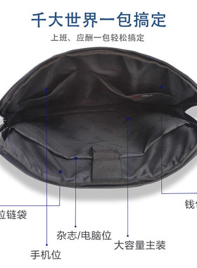 公文包培训小书包手提男商务职业帆布拉链文件包办公用品资料收纳