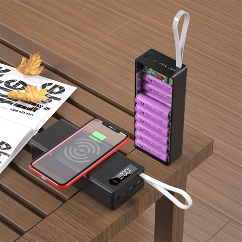 QC3.0 Wireless Charge 16*18650 Battery DIY Power Bank Case D
