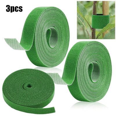 速发3pc Green Adhesive Fastener Tape Plant Ties Hook Loop Ga