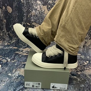 RO暗黑风小胖丁面包鞋男女情侣2025新款增高厚底板鞋粗鞋带休闲鞋