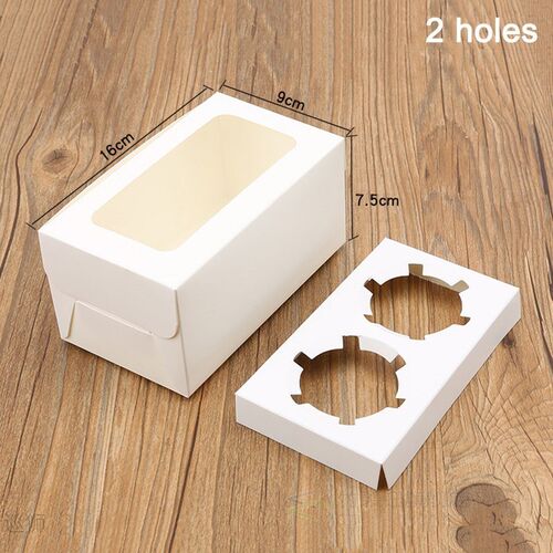 10PCS Holes Kraft Paper Packing Box With Transparent PVC Win