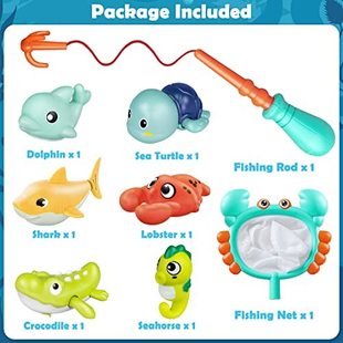 Fish Toys 速发Niwoed with Fishing Games Net Bath Bathtub