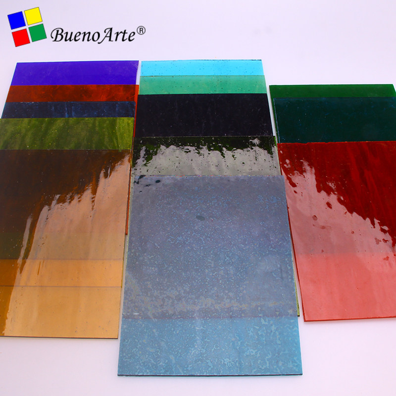 现货速发全透明幻彩系云母玻璃大片马赛克镶嵌壁画灯教堂diy手工