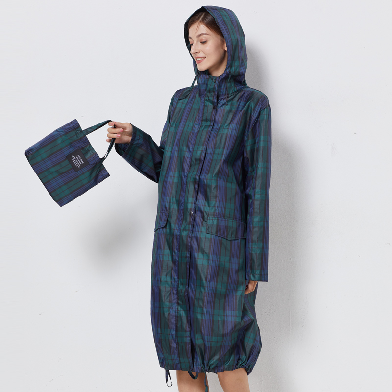 风衣式雨衣中长款成人男女时尚带帽防风雨防水服长袖雨.披户外旅
