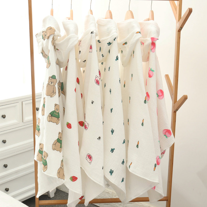 四层纱布婴幼儿童浴巾宝宝带帽斗篷超柔吸水披风浴袍沙滩游泳,婴童用品,浴袍,淘宝优惠券,粉丝福利购,淘宝优惠卷