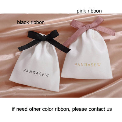 厂家White Flannel Gift Bags Ribbon 5x7cm 7x9cm 11x14cmZ 18x3