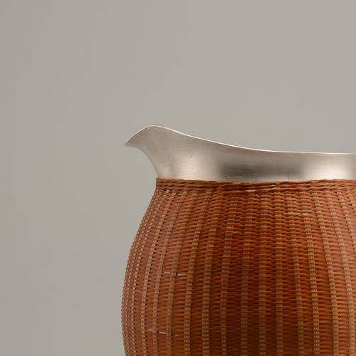 公道杯 藏六造纯银茶具纯手工竹编纯银999公杯茶海分茶器银壶泡茶