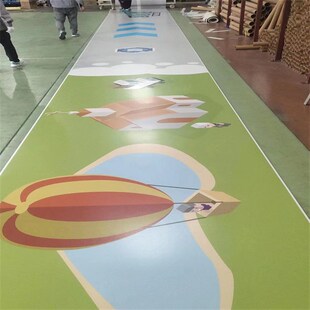 健身房定制地胶私教区少儿体适能功能地胶垫PVC运动地板加厚耐磨