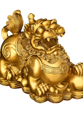 铜貔貅摆件一对大号独角兽皮丘家居办公室店铺乔迁送礼金钱貔貅