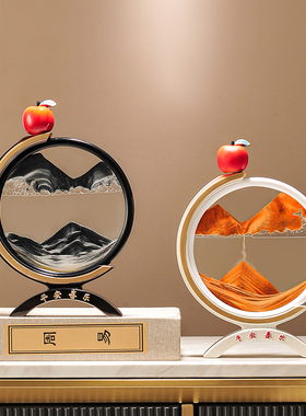 平安喜乐新中式流沙画沙漏摆件玄关桌面入户门口家居好物装饰品