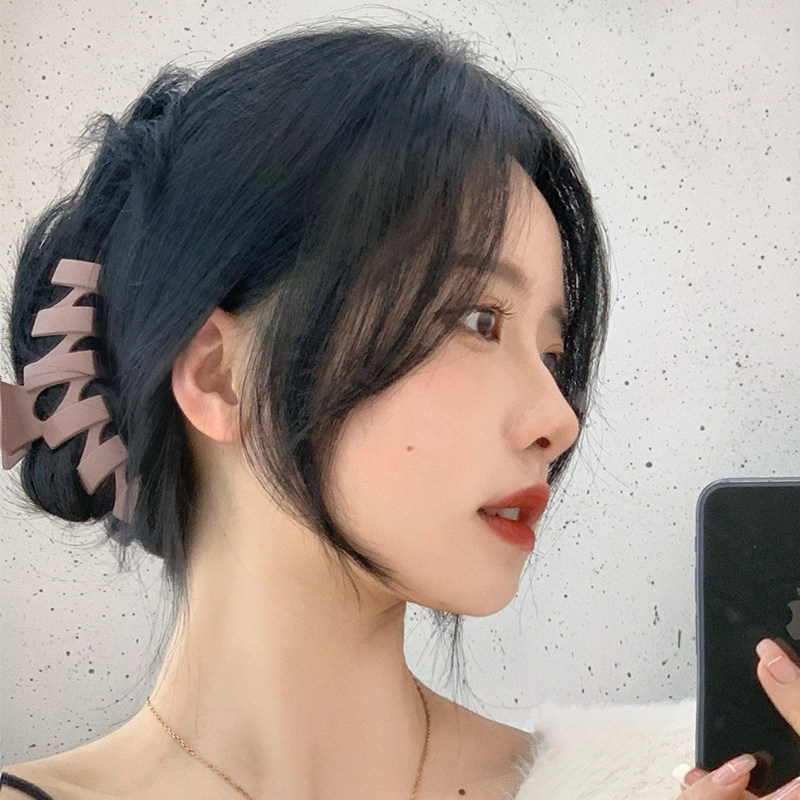 新品假刘海造型真发八字刘海假发女自然前额假发片两侧中分发际线