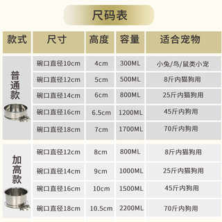 狗盆狗碗防打翻悬挂式猫碗不锈钢宠物食盆猫盆固定喝水碗挂笼用品