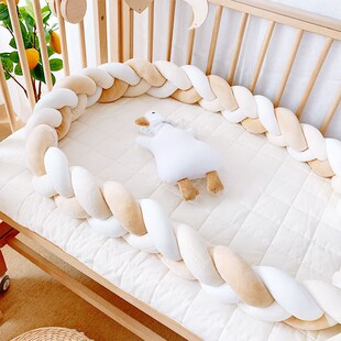 婴儿床床围麻花围栏软包防撞条新生儿童床围拼接床靠装饰床上用品