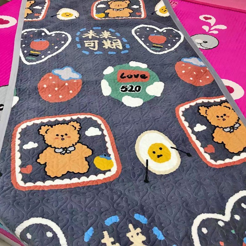 小众高货牛奶绒学生宿舍女生单人床盖单件保暖加厚床单绗缝毛毯男