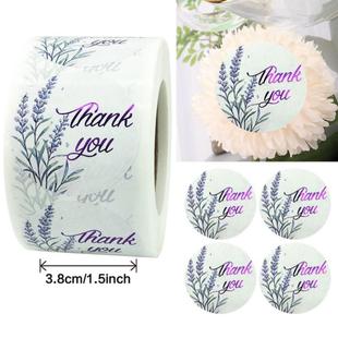 roll Label You 极速Purple 3.8cm Thank 500pcs icker Lavender