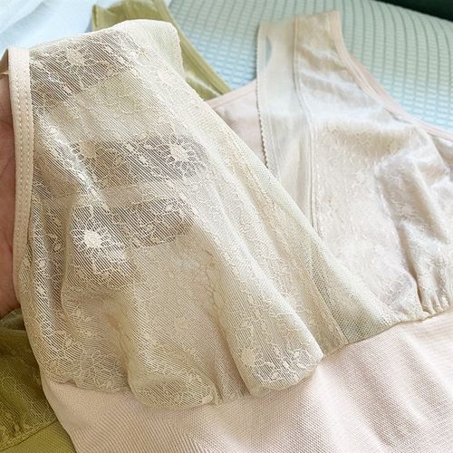 塞德纳393/9653塑身打底背心薄舒适塑腰修身显瘦蕾丝深V领上衣女