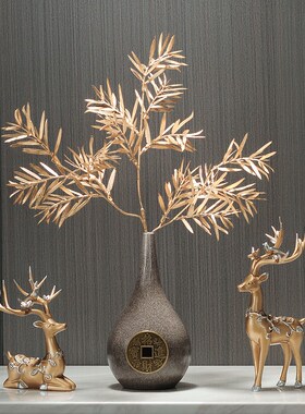 新中式招财花瓶摆件高端风格电视柜禅意创意小茶几家居前台装现货