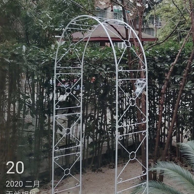 宽1.2米欧式铁艺拱门花架爬藤架庭院户外花园月季铁线莲花支架子